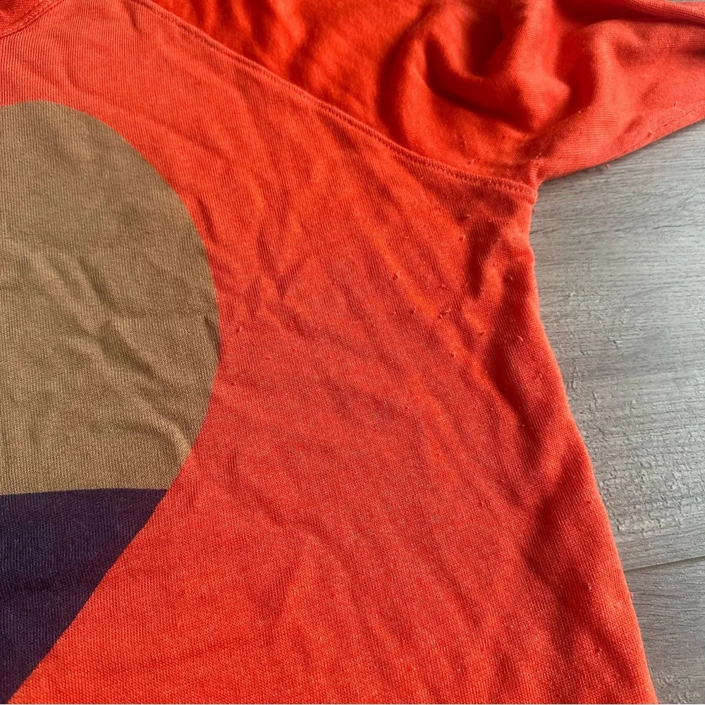 Sundry orange/navy/tan heart long sleeve top - size 1 (size 4-6/small)